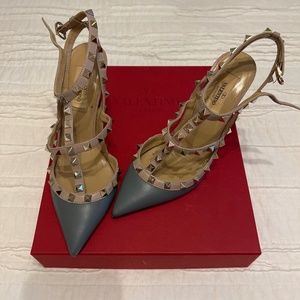 Valentino Rockstud Caged Ankle Strap Pump